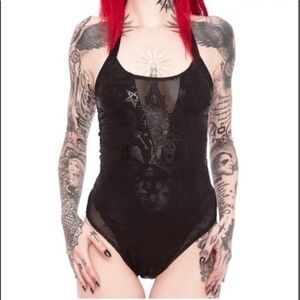 Killstar Morgana Workaholic Bodysuit Black XS